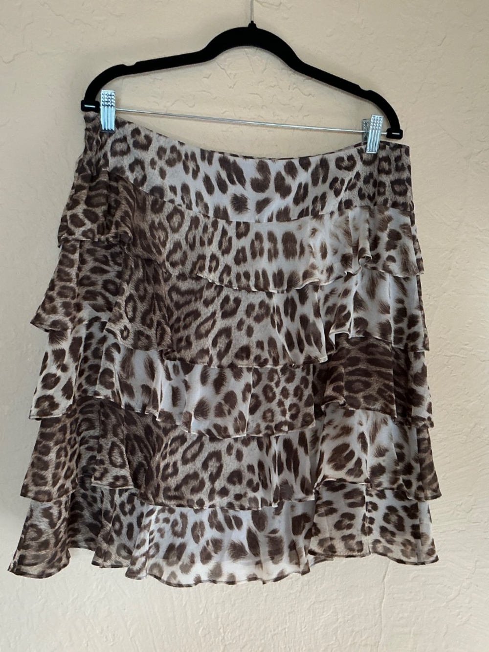 Talbot's animal print ruffled mini skirt W12/14